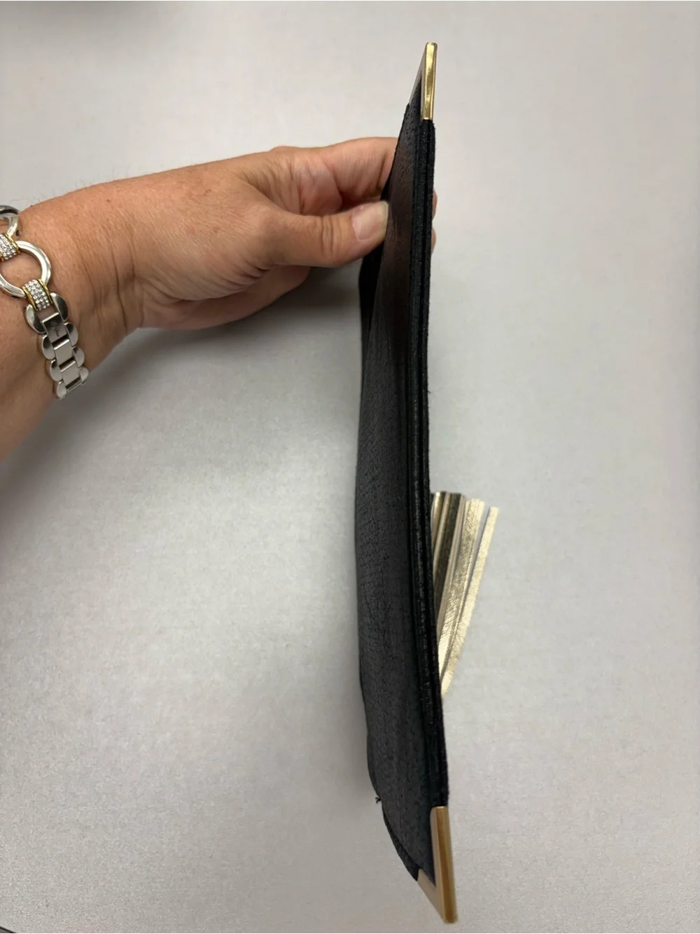Mary Kay Black Cosmetic Pouch with Gold Accents and Tassel